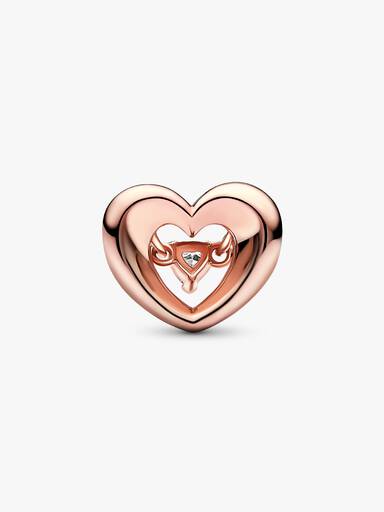 Charm Cuore Splendente con Pietra