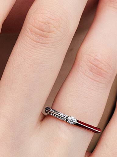 Anello Pietre Luminose & Smalto Rosso Pandora ME