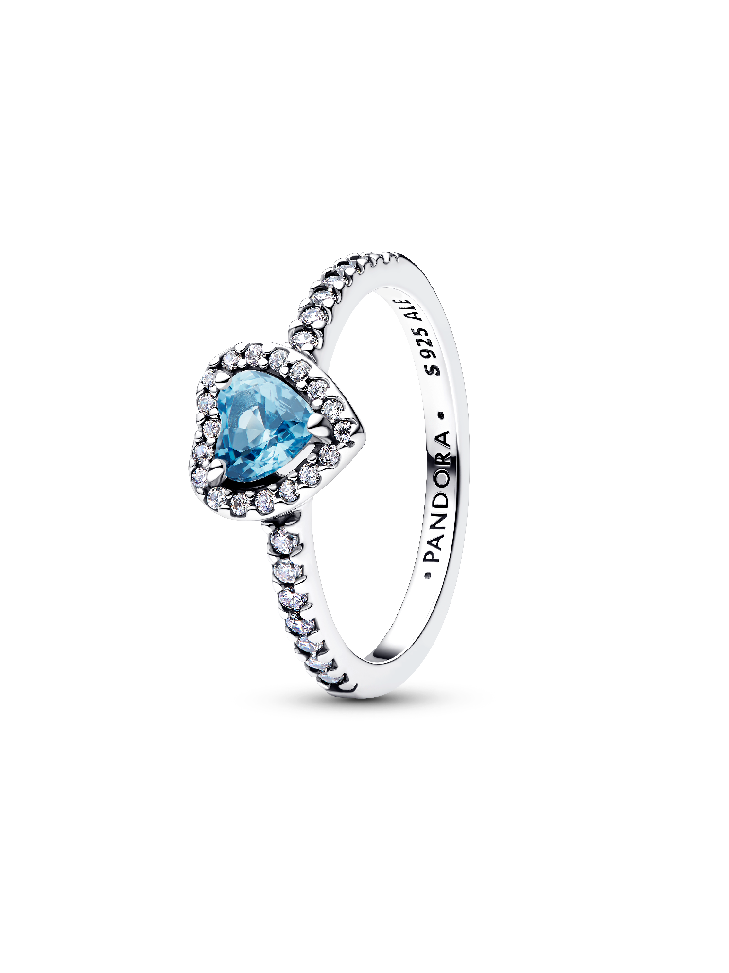 Anello Cuore in Rilievo Azzurro