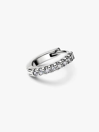 Mono Orecchino Era in oro 14k con pavé di diamanti creati in laboratorio