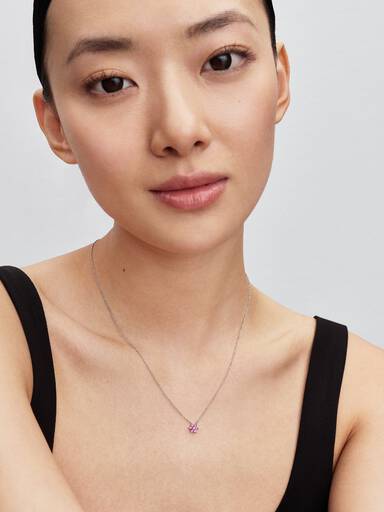 Collana Fiore Luminoso Rosa