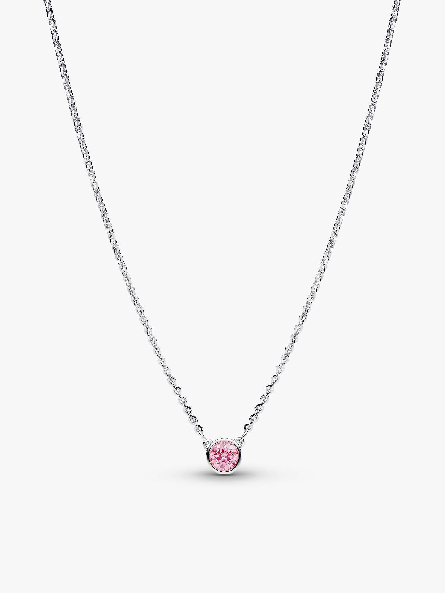 Collana Era Bezel con diamante creato in laboratorio rosa