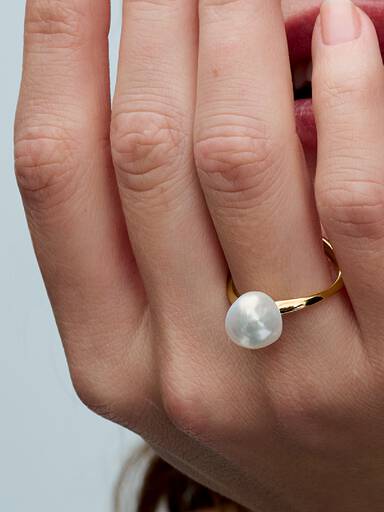 Anello Perla Barocca d’Acqua Dolce Coltivata