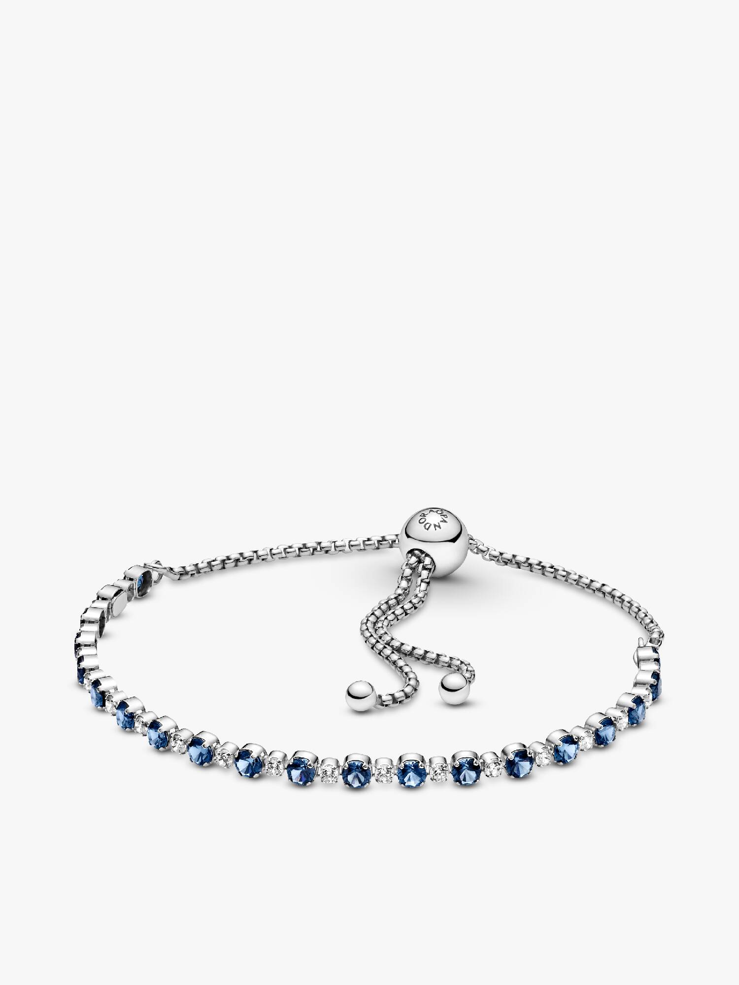 Bracciale Tennis Blu con Chiusura Regolabile