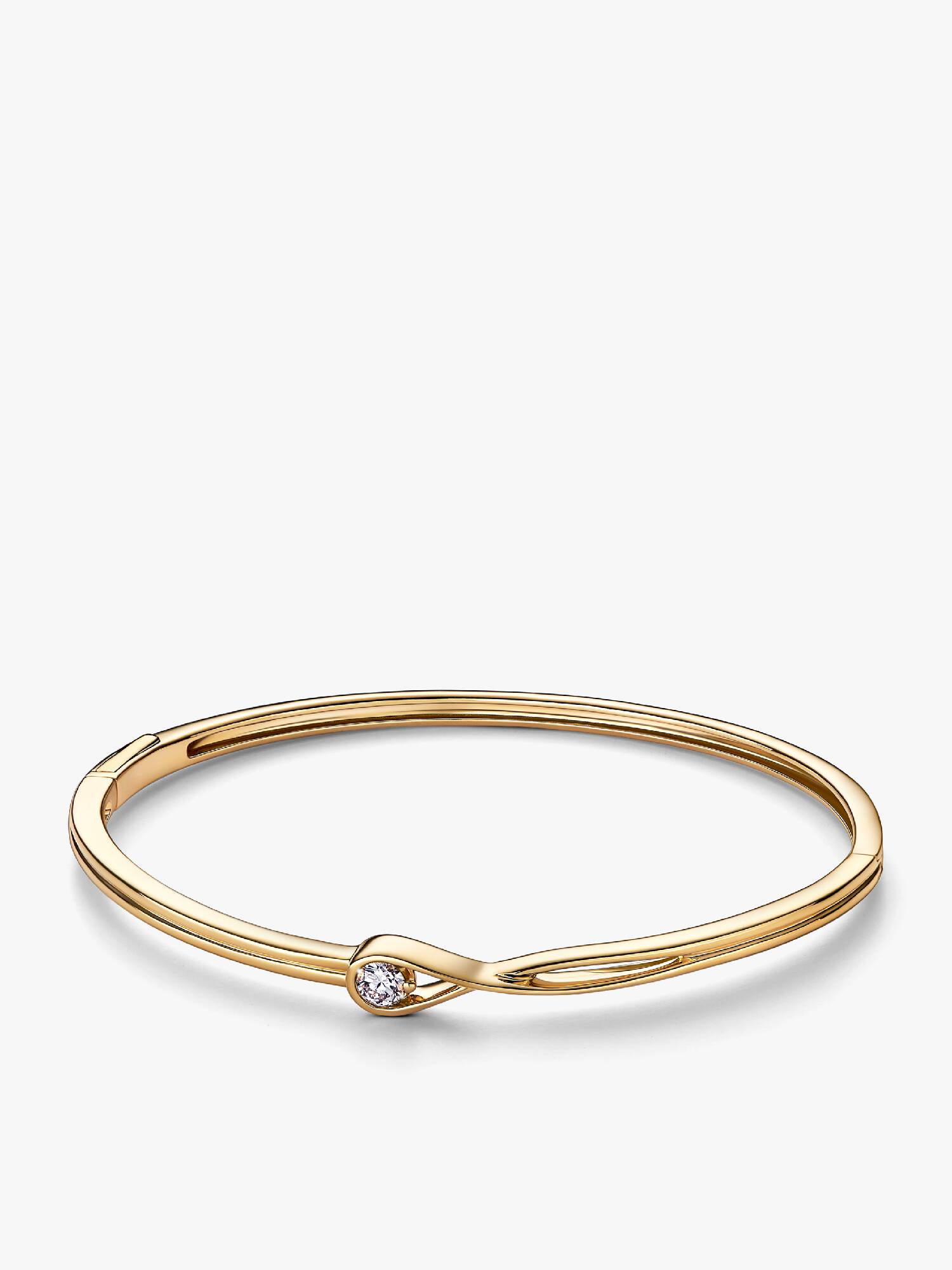 Bracciale Rigido Infinite in oro 14k con diamante creato in laboratorio