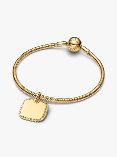 Charm Pendente Medaglia Quadrata Luminosa da incidere