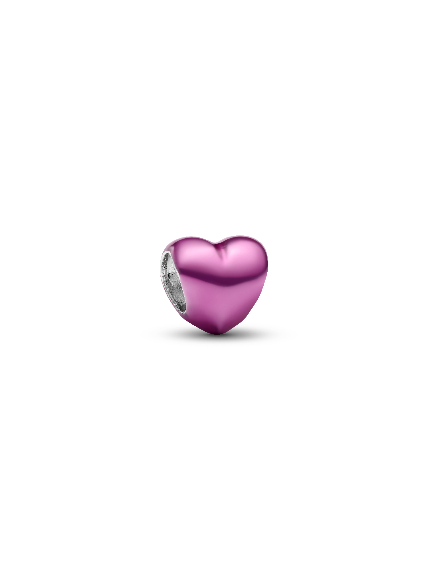 Mini Charm Cuore effetto metallico rosa 
