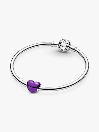 Charm Cuore Metallico Viola
