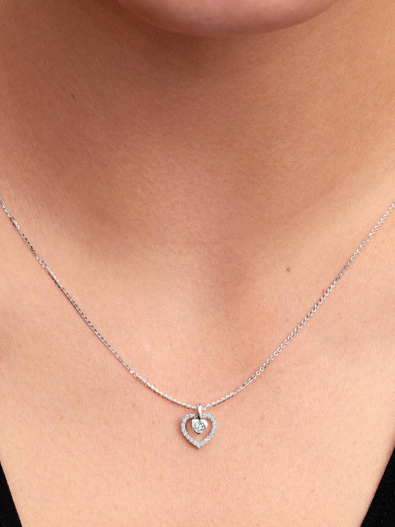 Collana Talisman Cuore con diamante creato in laboratorio