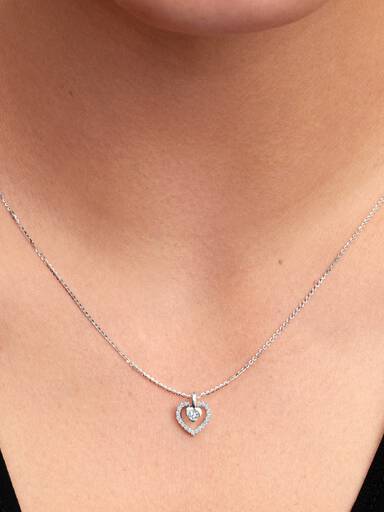 Collana Talisman Cuore con diamante creato in laboratorio