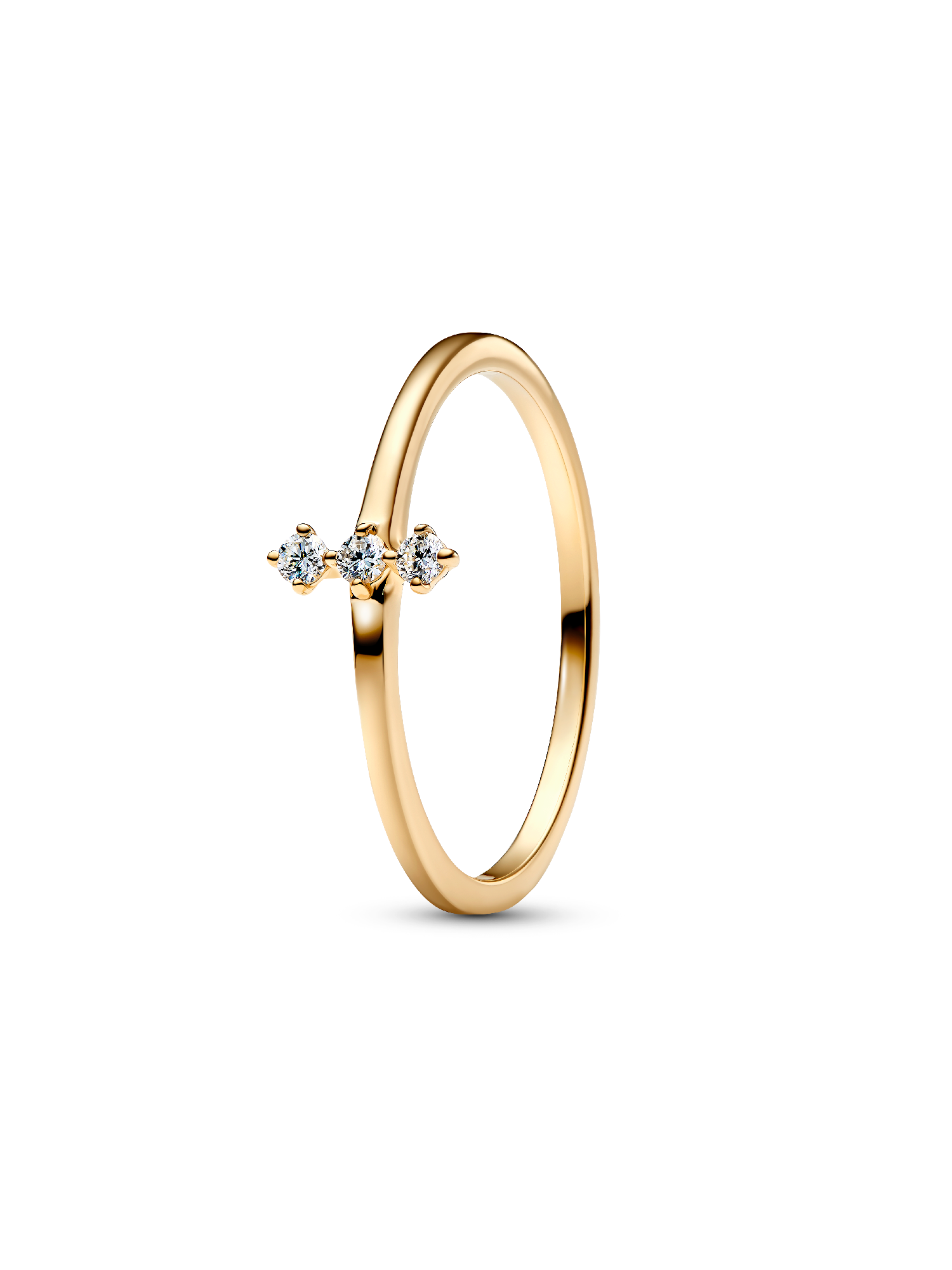 Anello Era Trio in oro 14k con tre diamanti creati in laboratorio