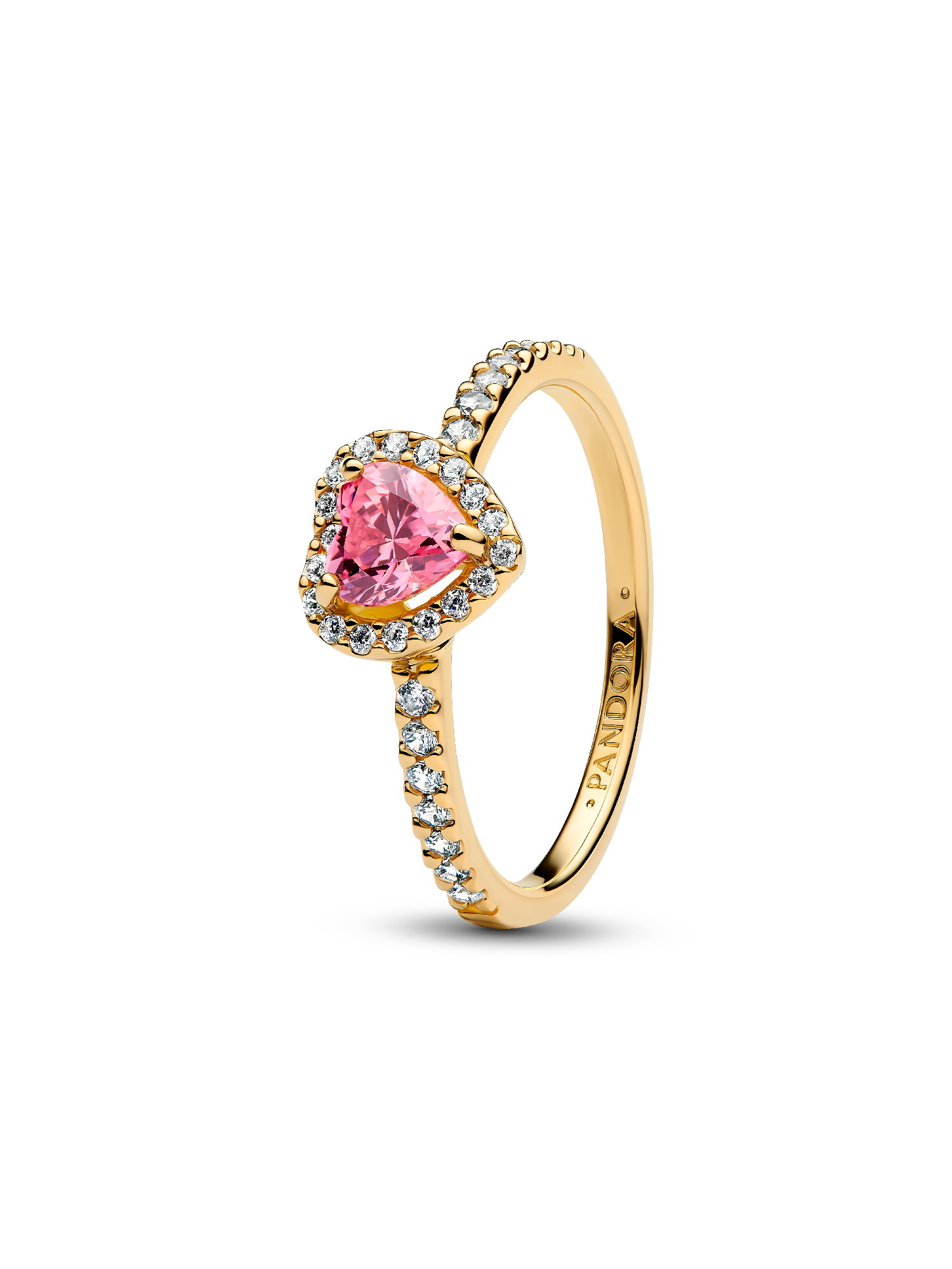 Anello Cuore in Rilievo Rosa