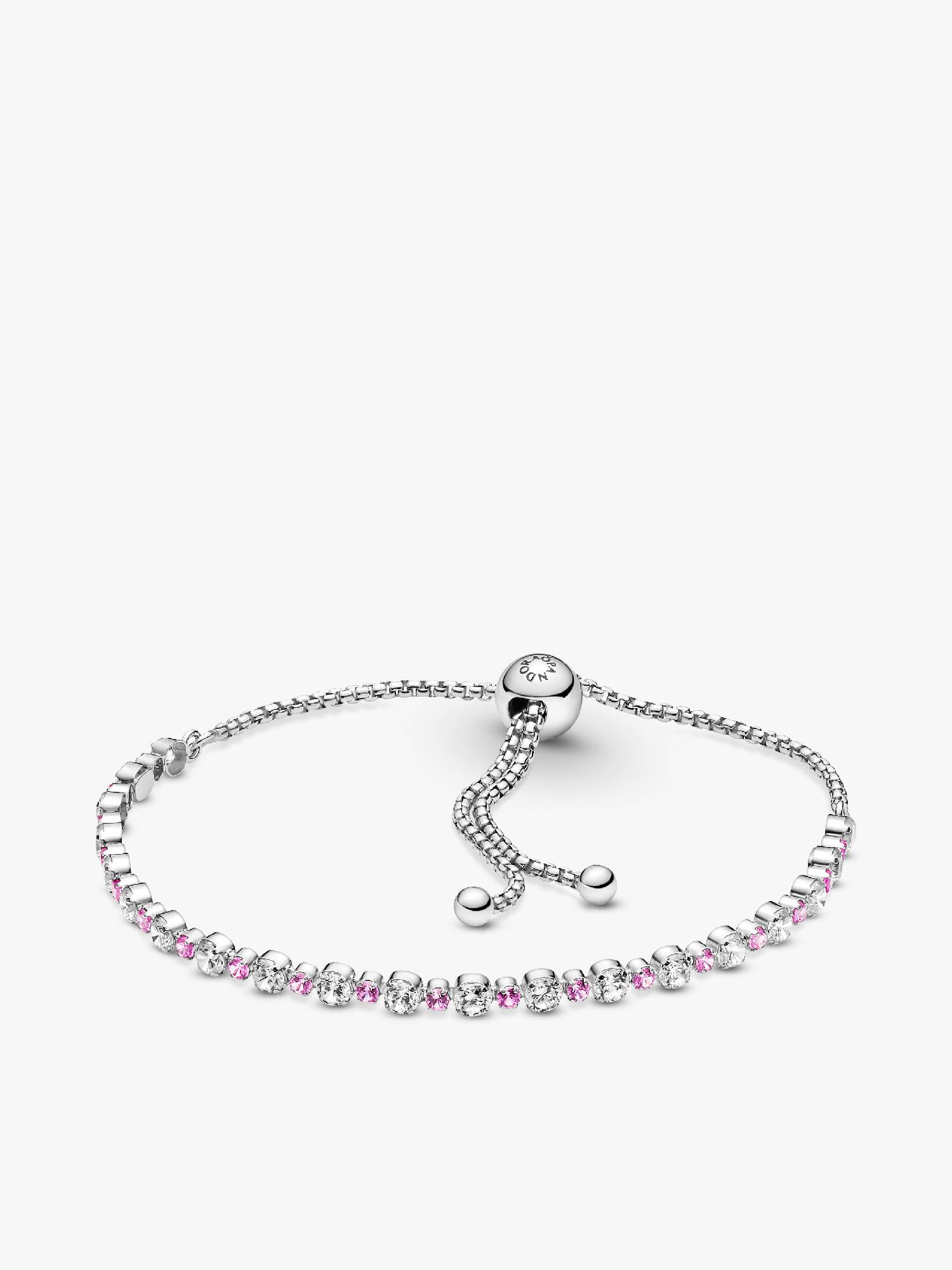 Bracciale Tennis Rosa con Chiusura Regolabile