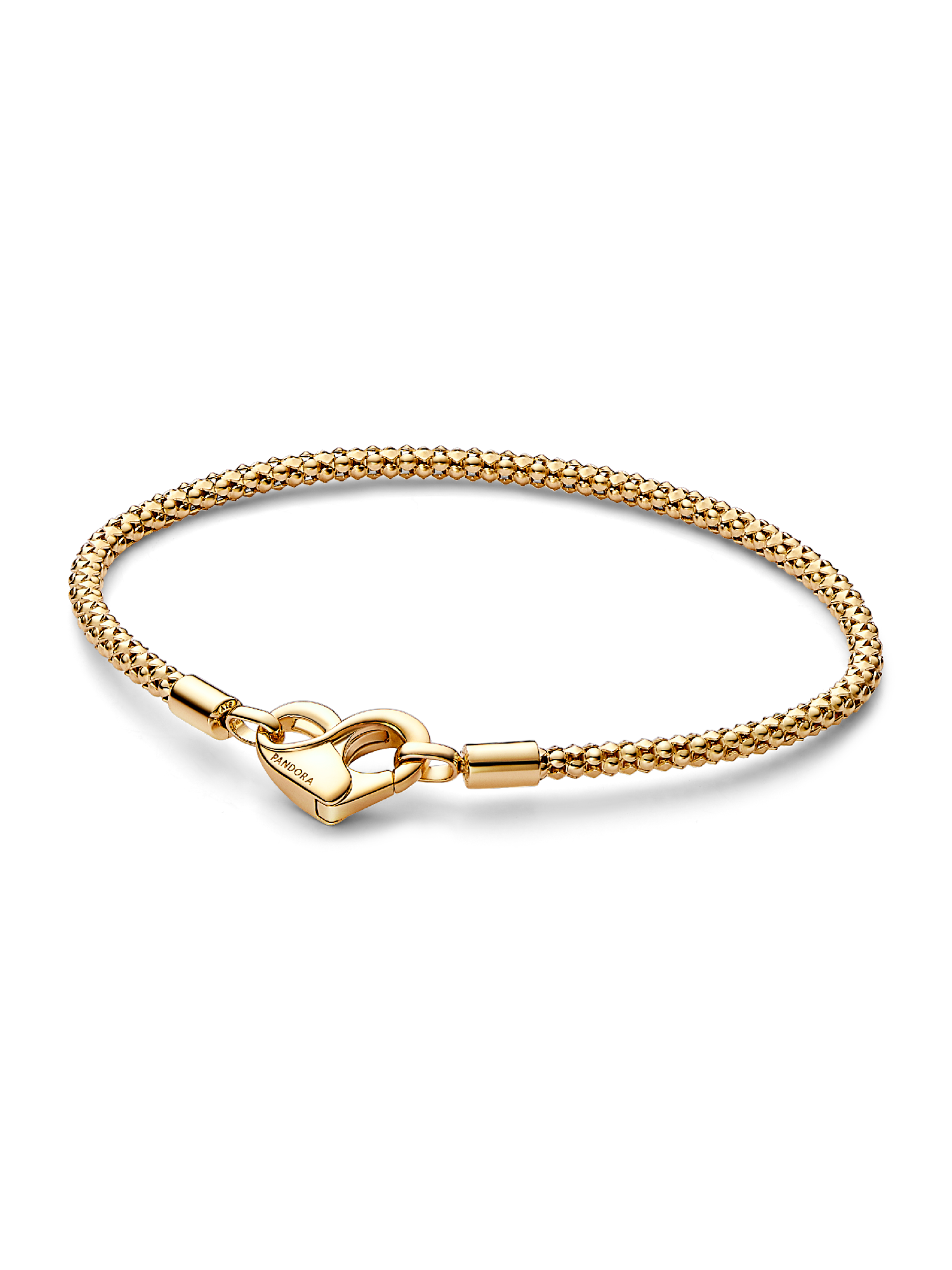 Bracciale Maglia Geometrica con Chiusura Moschettone a Cuore