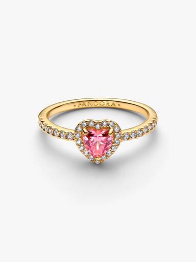 Anello Cuore in Rilievo Rosa