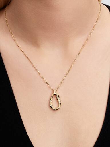 Collana Ovale Linea Sinuosa con Pietre Luminose