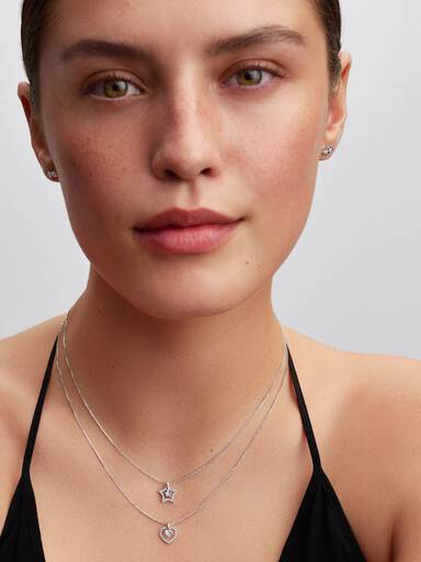 Collana Talisman Cuore con diamante creato in laboratorio