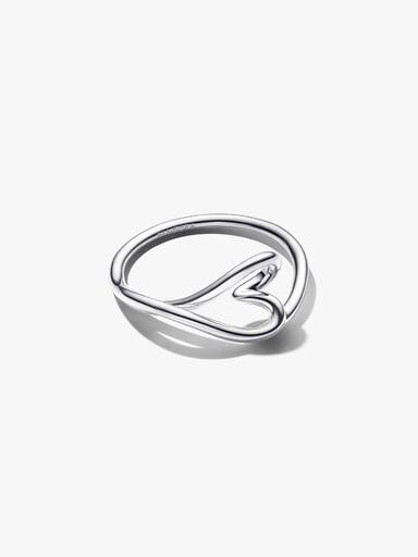 Anello Cuore Piccolo Linea Sinuosa