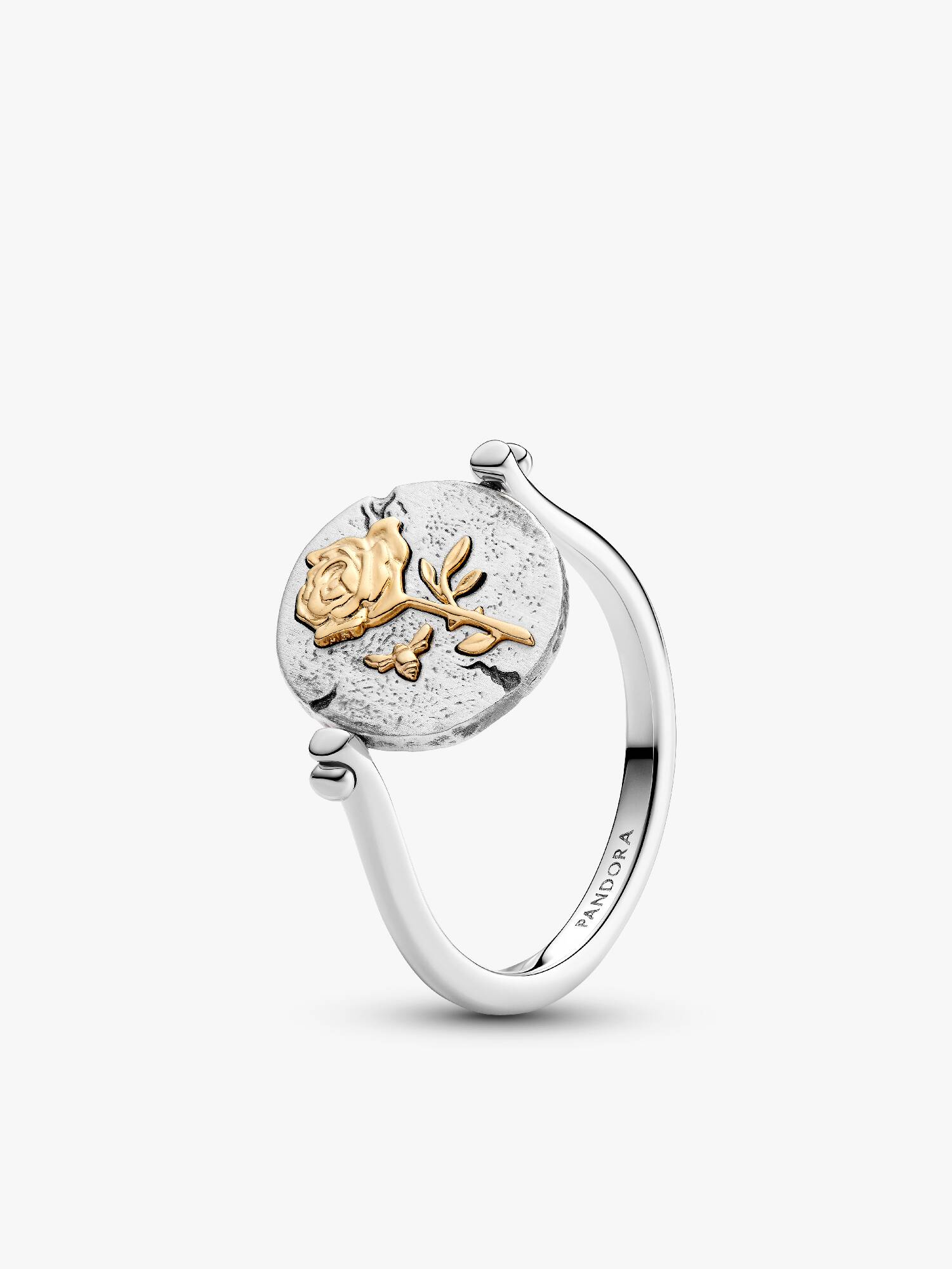 Anello Medallion Rosa "Rosa Inter Spinas Crescit" Reversibile 
