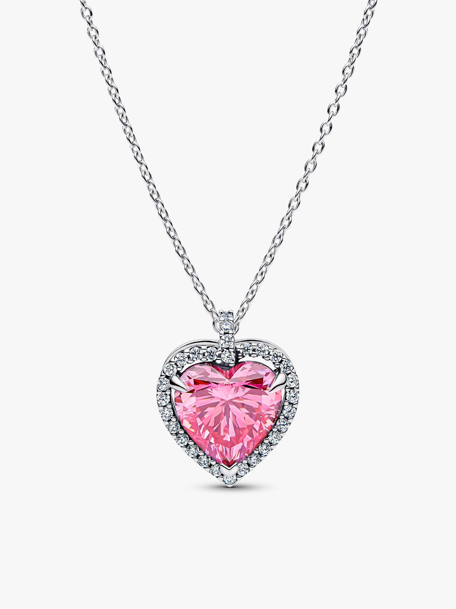 Collana Cuore in Rilievo Rosa Grande