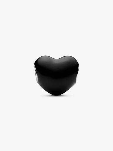 Charm Cuore Metallico Nero