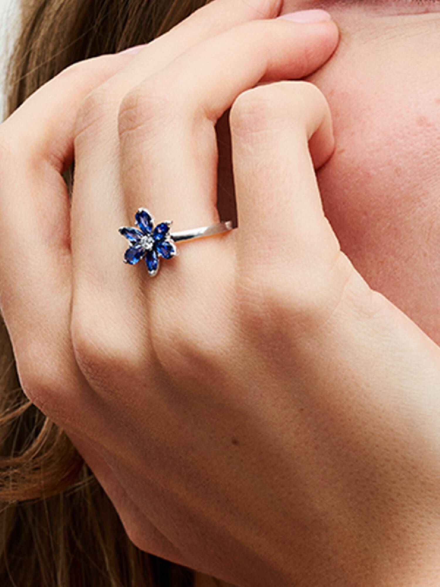Anello Herbarium Fiore Blu