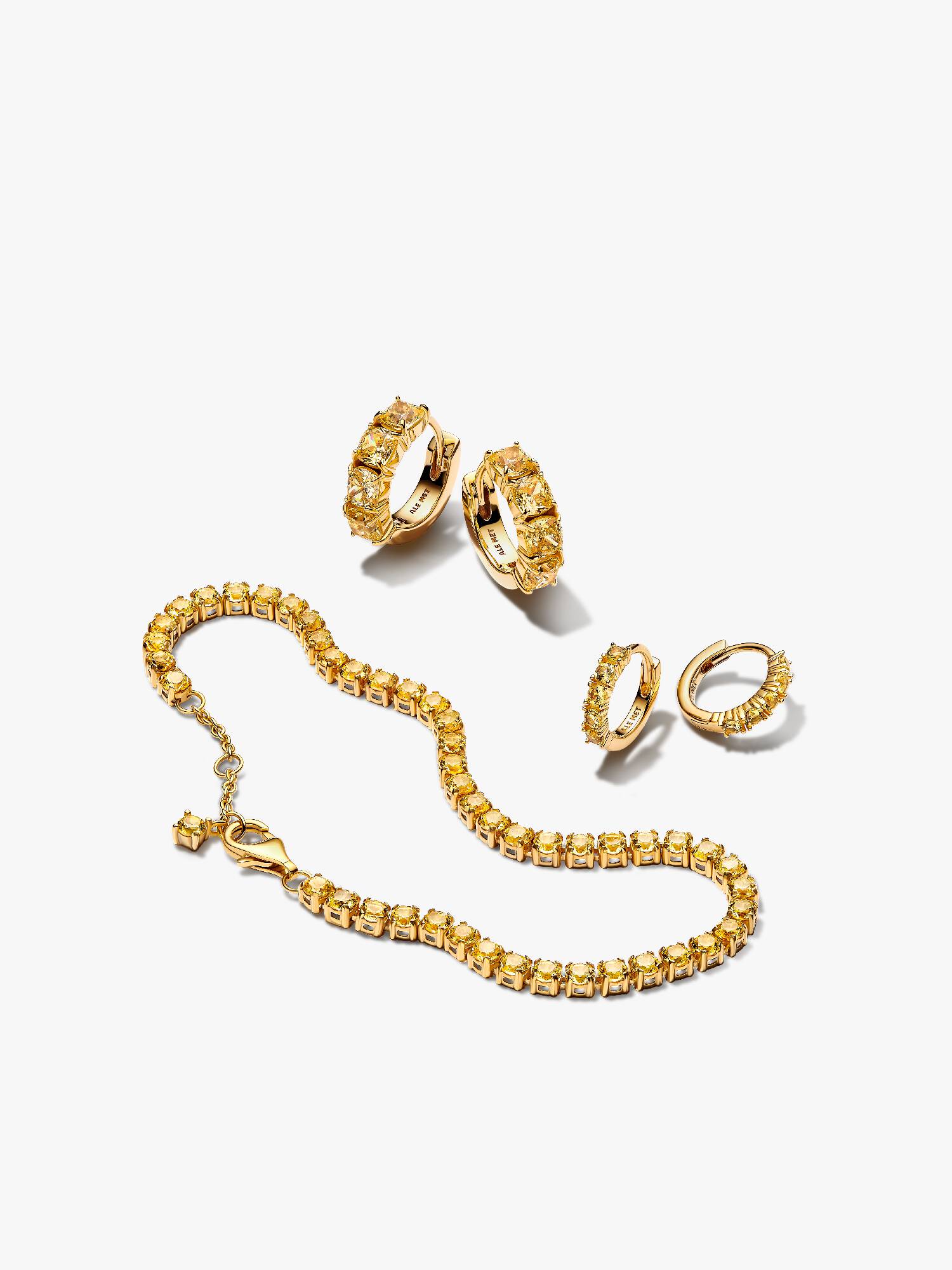 Set Bracciale e Orecchini Cristalli Gialli