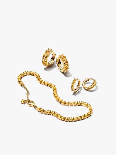 Set Bracciale e Orecchini Cristalli Gialli