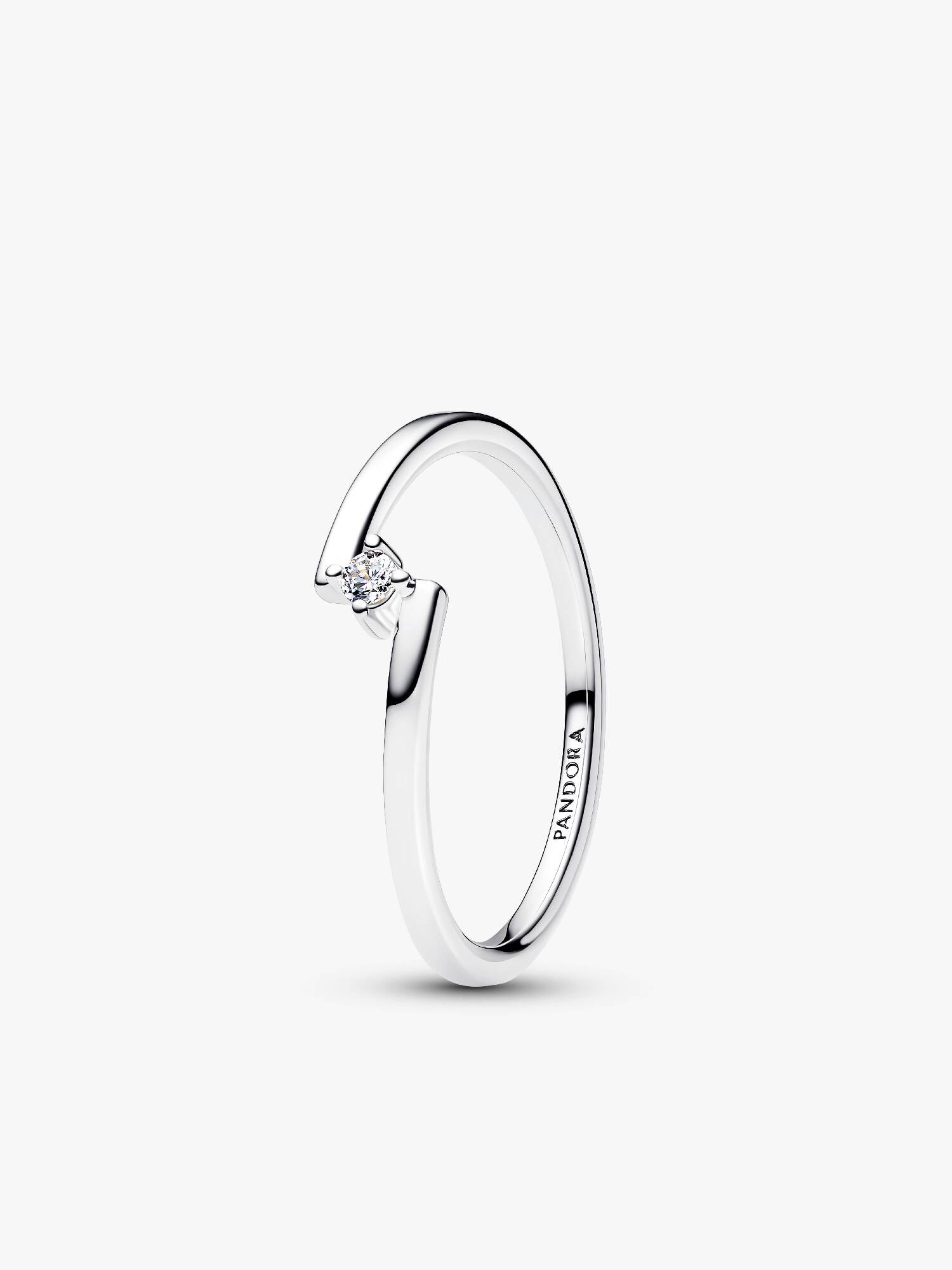 Anello Solitario Fascia Asimmetrica