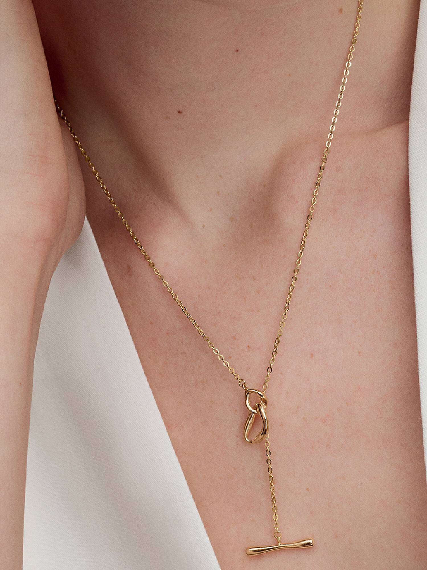 Collana Chiusura a T Linea Sinuosa