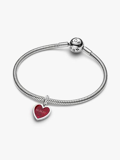 Charm Pendente Cuore Rosso da incidere