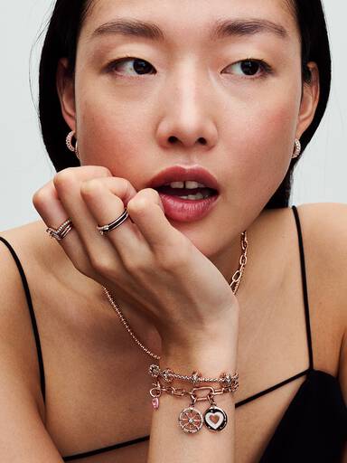 Anello doppio con pavé e nero Pandora ME