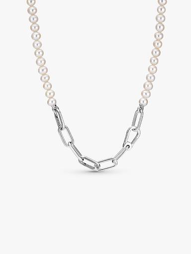 Collana Maglia Link con Perle d’Acqua Dolce Coltivate Pandora ME