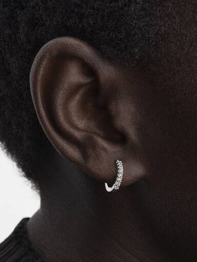 Mono Orecchino Era in oro 14k con pavé di diamanti creati in laboratorio