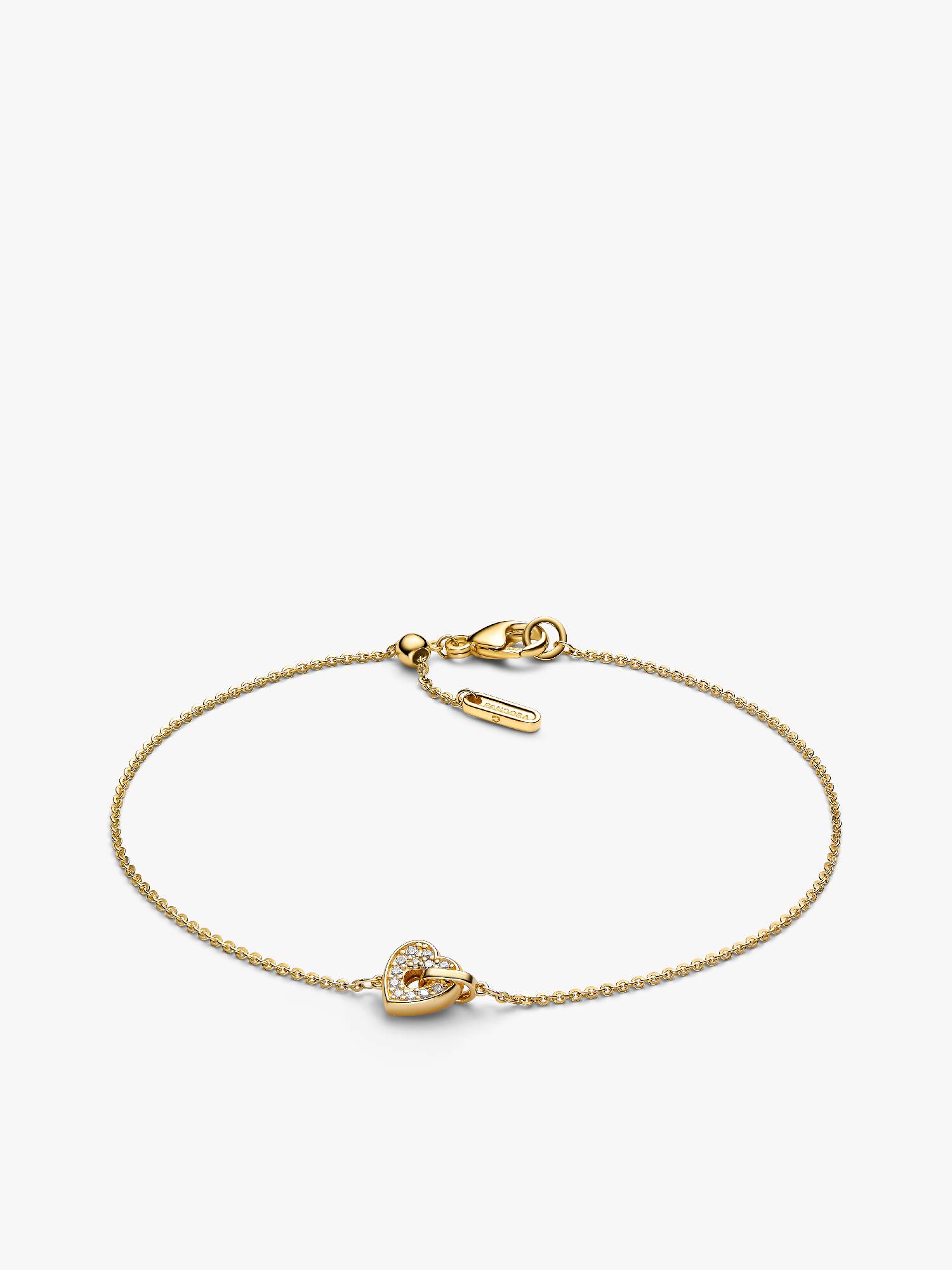 Bracciale Talisman Cuore in oro 14k con pavé di diamanti creati in laboratorio