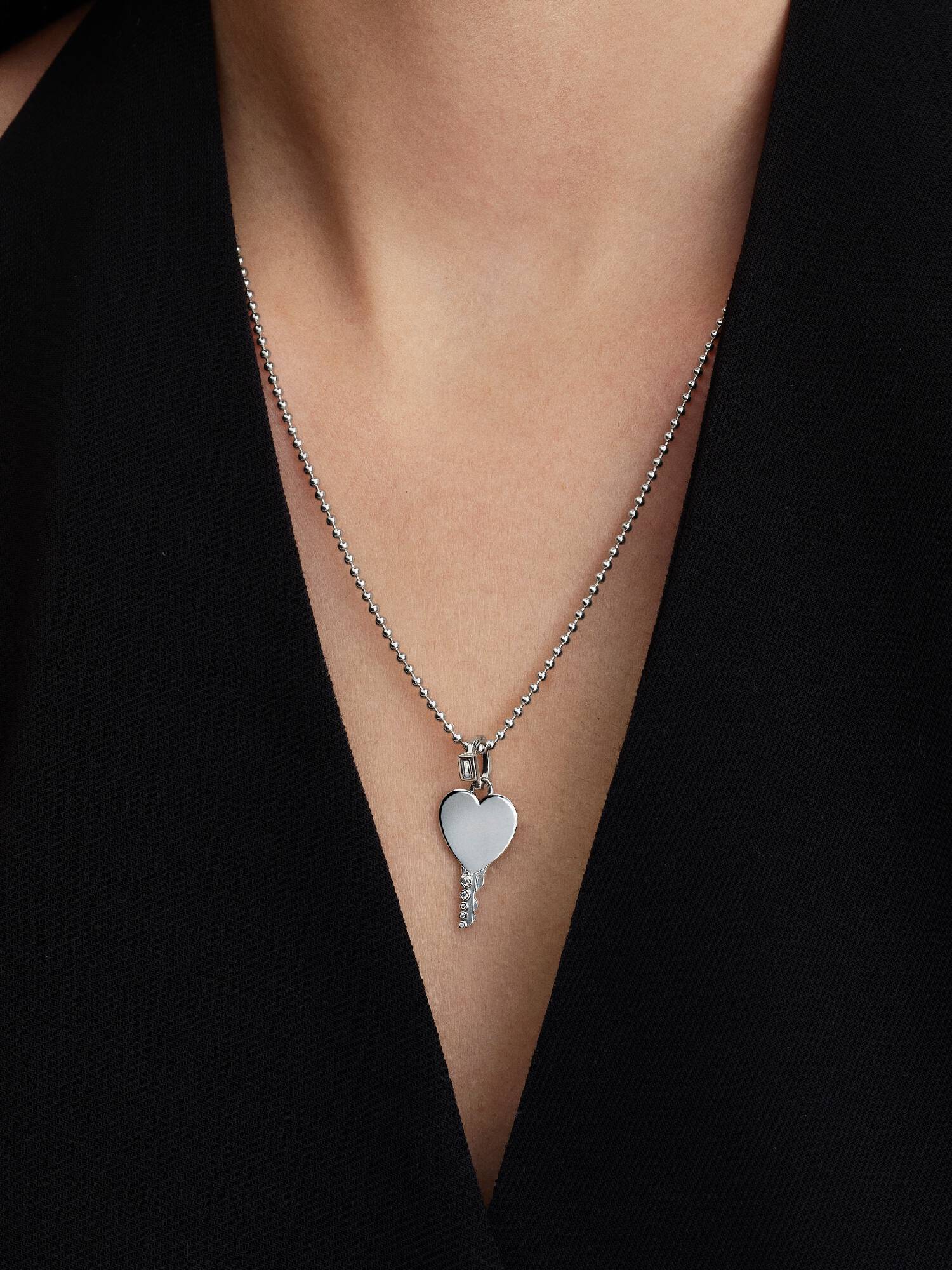 Charm Pendente Chiave a Cuore da incidere