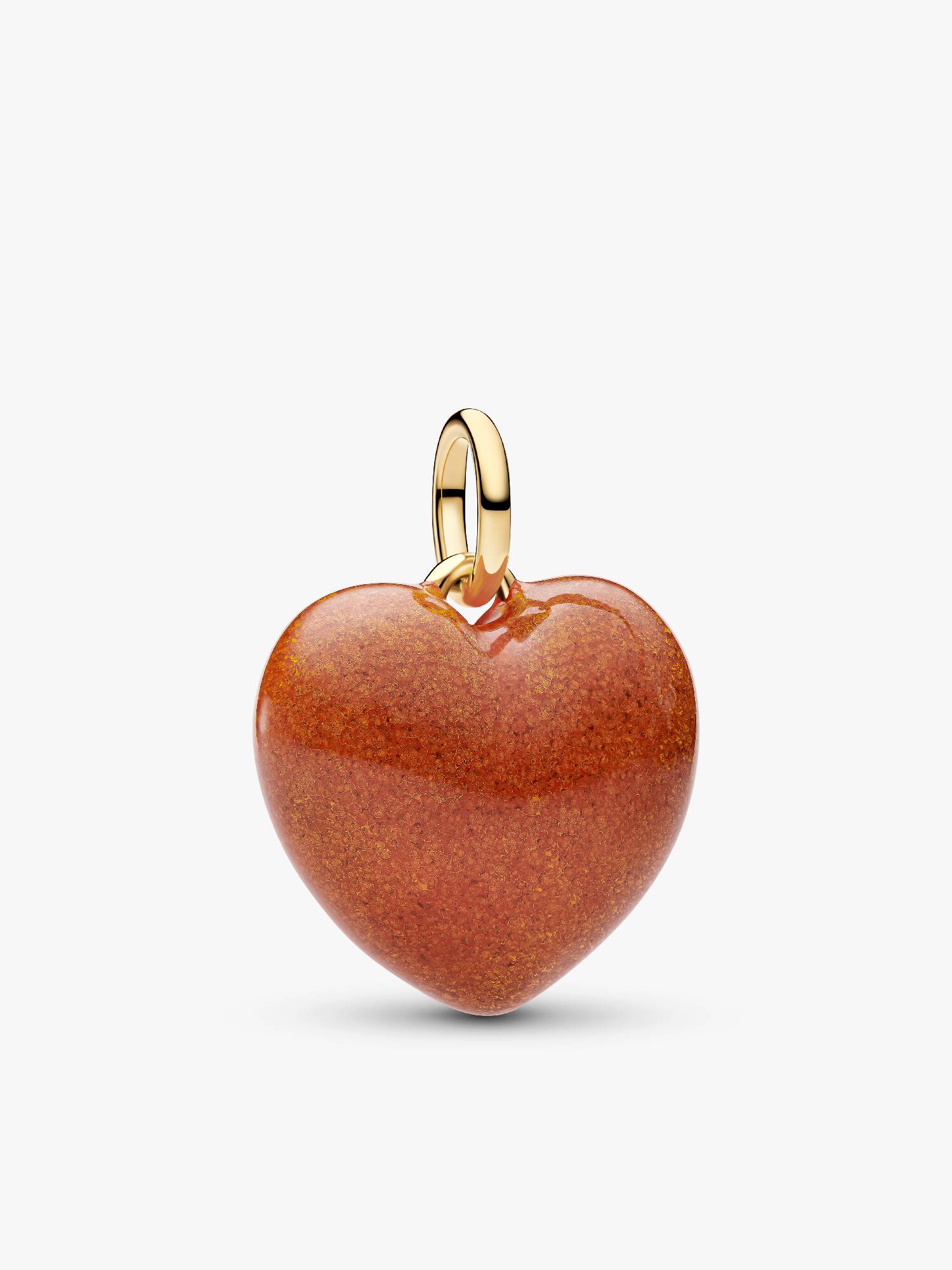 Charm Pendente Cuore Puffy Arancione