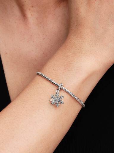 Charm Pendente Doppio Fiocco di Neve e Stella