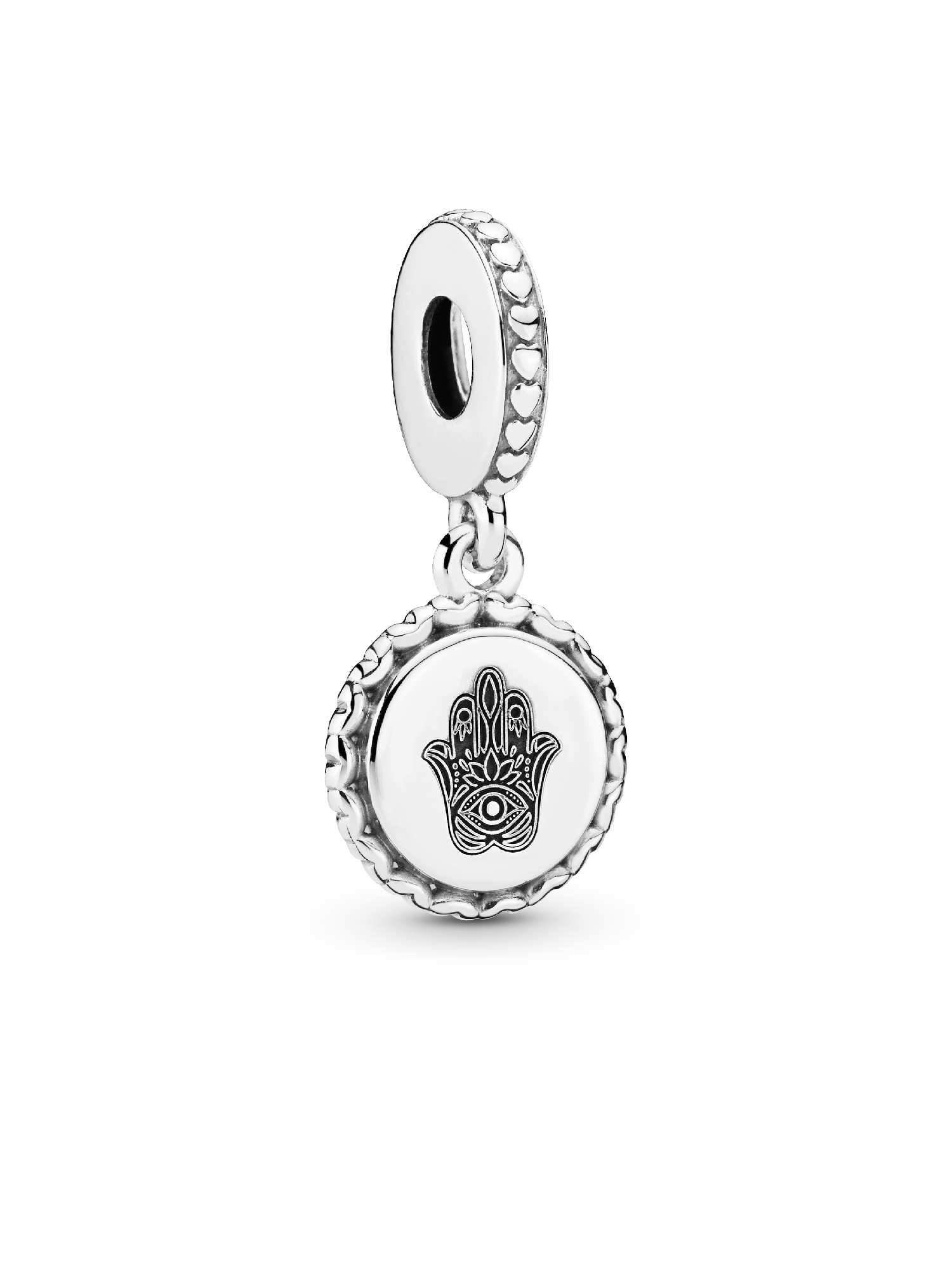 Ciondolo A Forma Di Mano Di Hamsa Ghiacciata: Argento Sterling 925