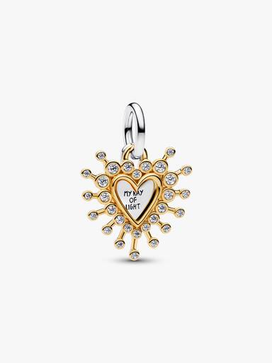 Charm Pendente Doppio Cuore "My Ray of Light"