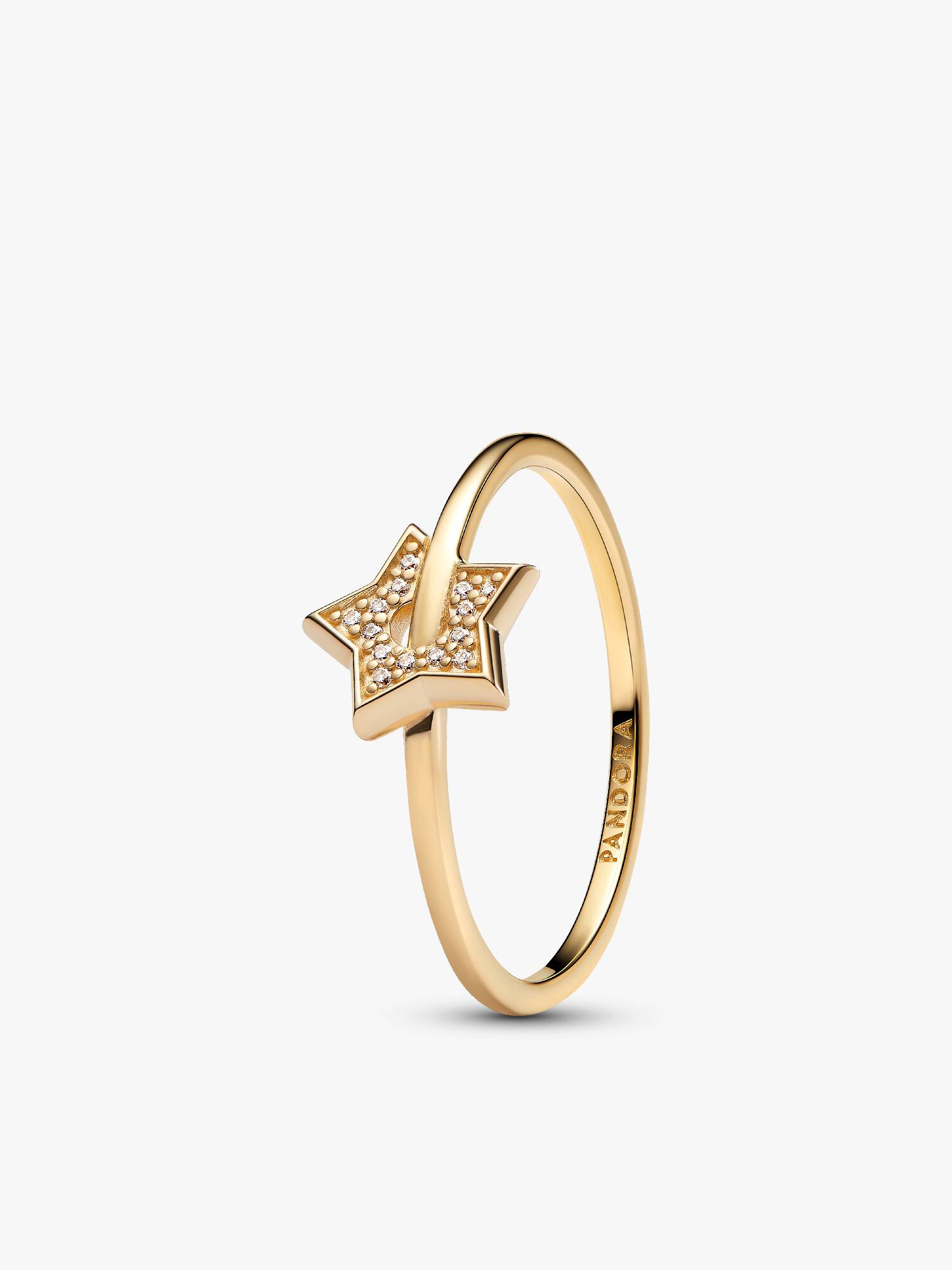 Anello Talisman Stella in oro 14k con pavé di diamanti creati in laboratorio
