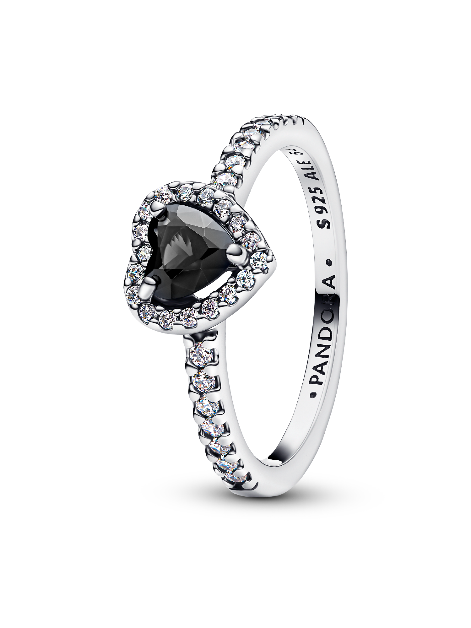 Anello Cuore in Rilievo Nero