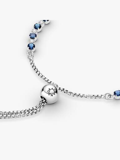 Bracciale Tennis Blu con Chiusura Regolabile