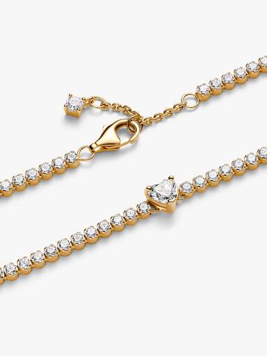 Bracciale Tennis con Cuore in Rilievo