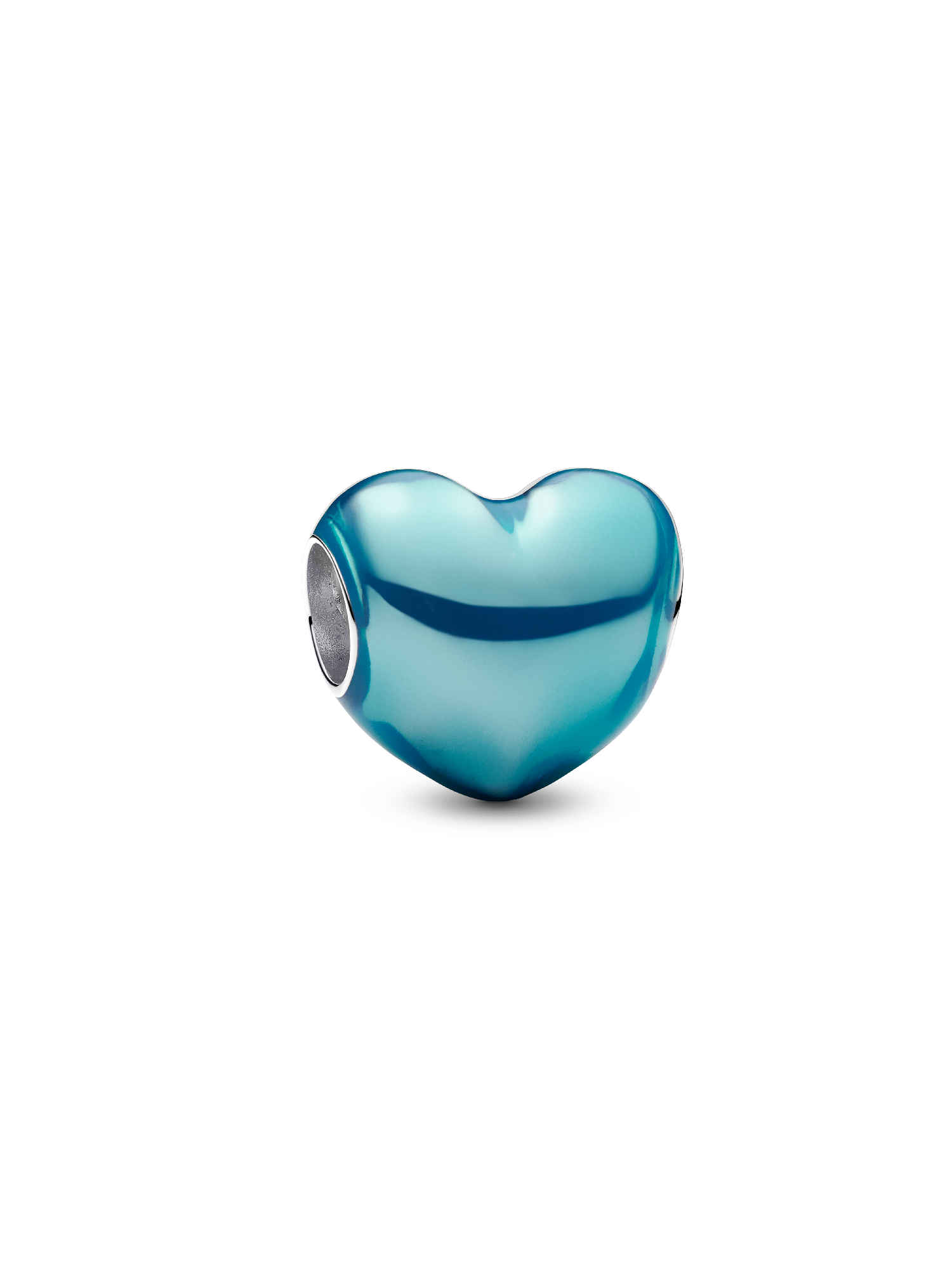 Charm Cuore Metallico Azzurro