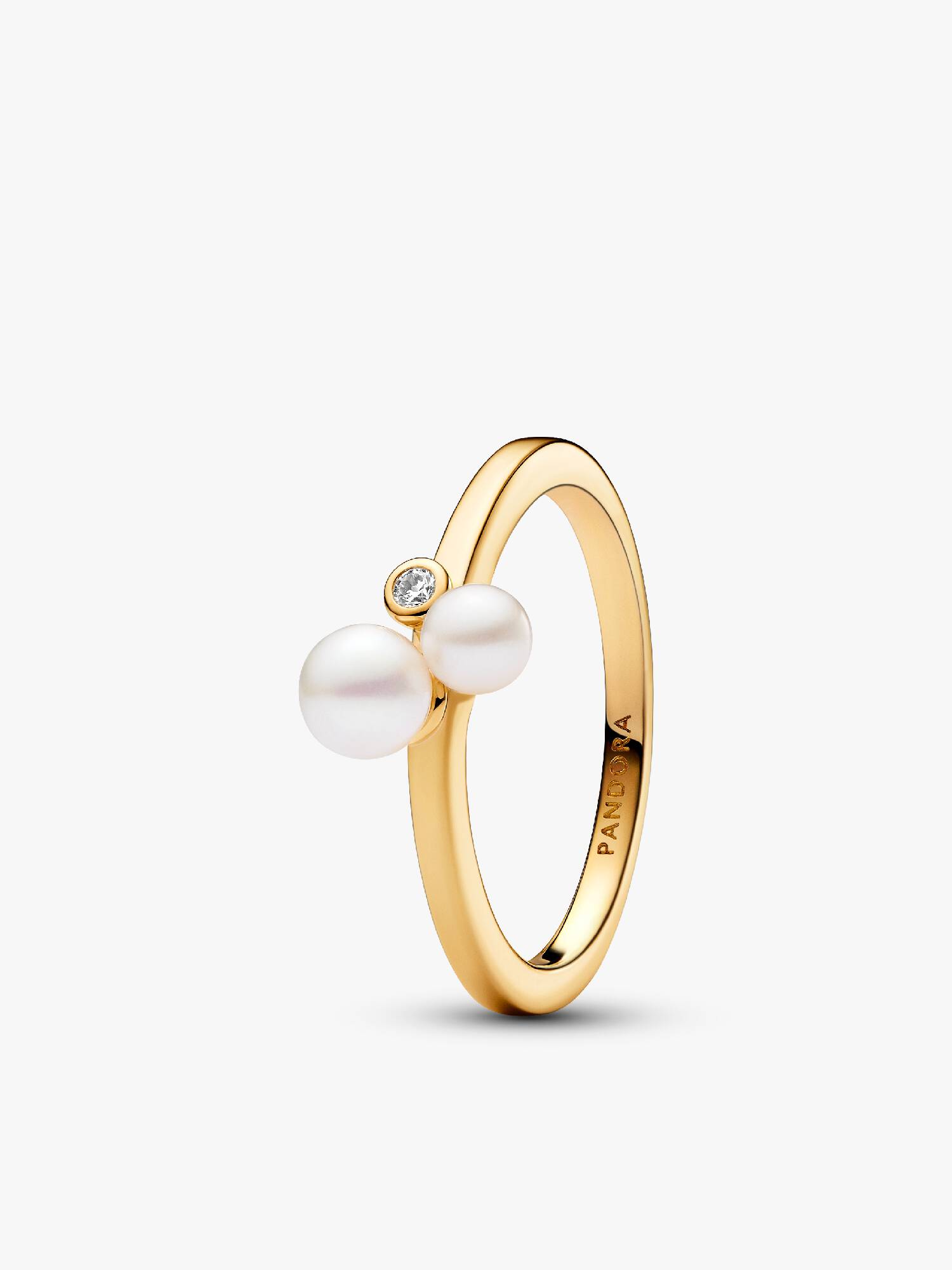 Anello Perle d'Acqua Dolce Coltivate e Punto Luce