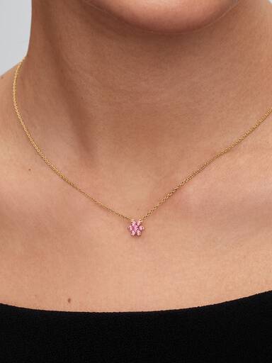 Collana Fiore Luminoso Rosa