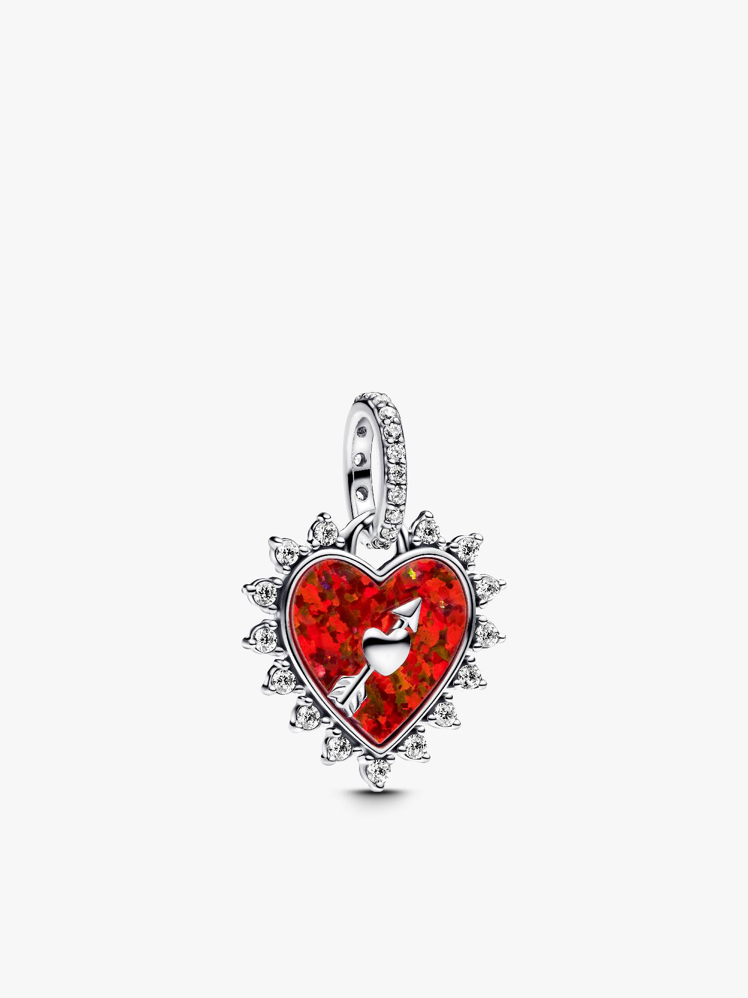 Charm Pendente Cuore Rosso con Freccia Girevole