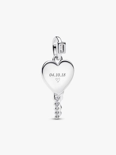 Charm Pendente Chiave a Cuore da incidere