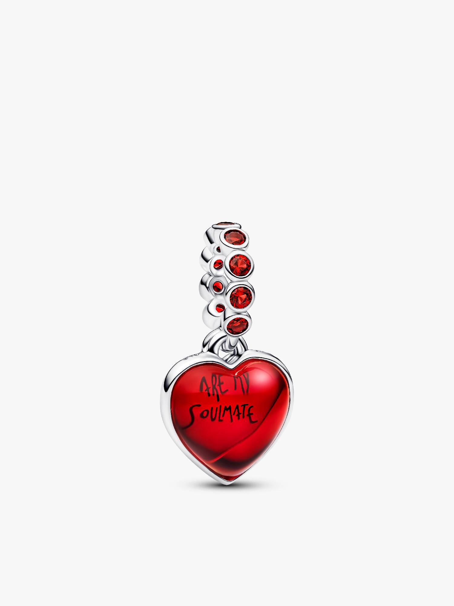 Charm Pendente Doppio Cuore Vetro di Murano Rosso